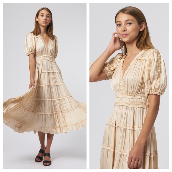 Ulla Johnson Dresses & Skirts - NEW Ulla Johnson Rose Ruffle Tiered Midi Dress Dawn